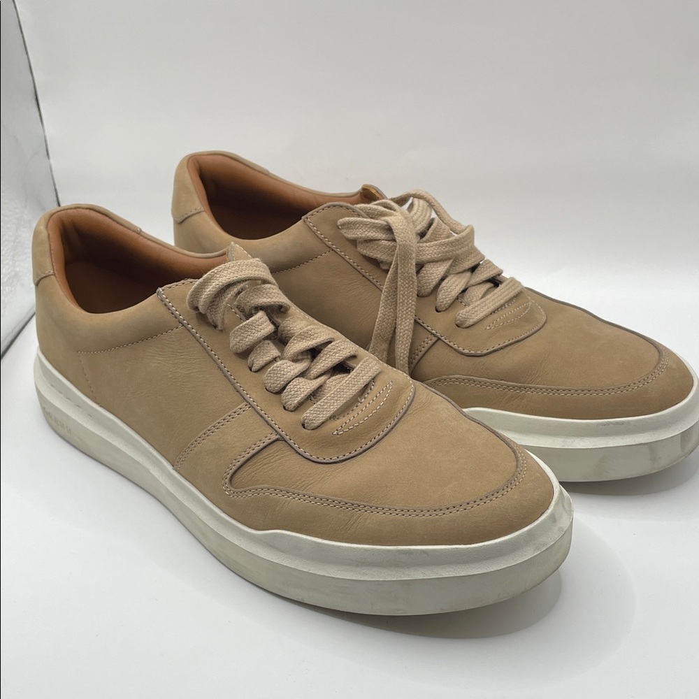 Cole Haan - Grand Classic Lace Up Sneakers - Tan / White - 7.5